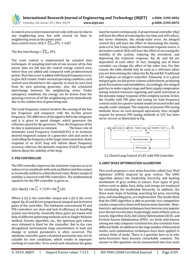 IRJET- Load Frequency Control of an Interconnected Power System using ...