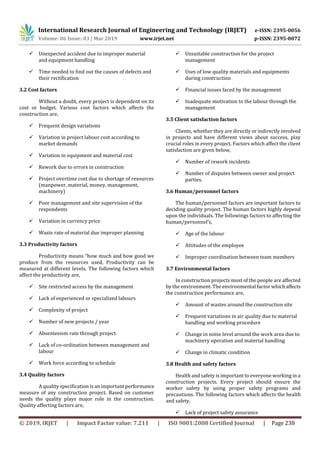 IRJET- A Study on Quantification of Factors Affecting the Quality of ...
