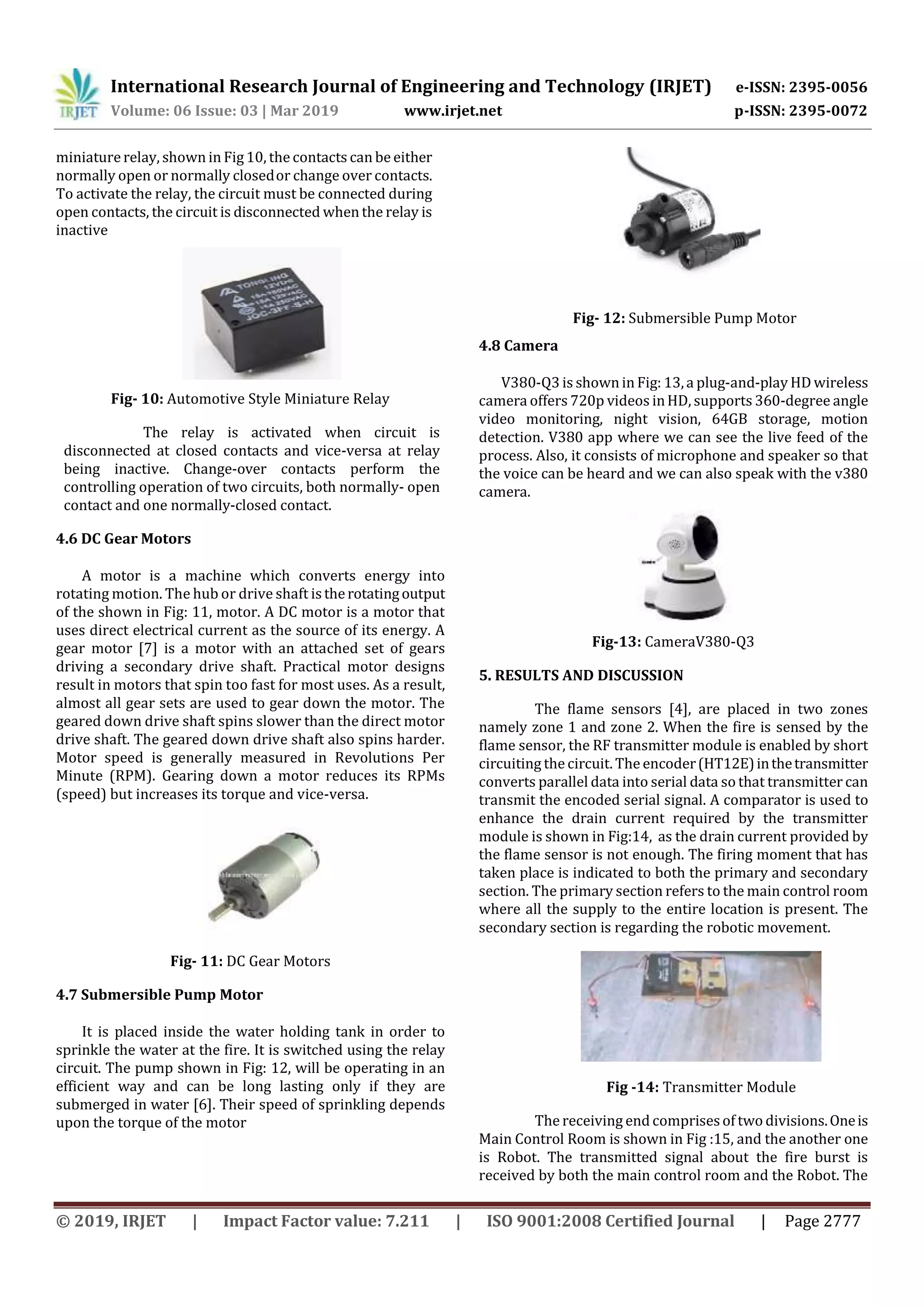 IRJET- IoT based Fire Extinguishing System with Visual Surveillance | PDF
