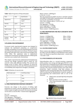 IRJET- Experimental Investigation on Nano Concrete with Nano Silica and ...