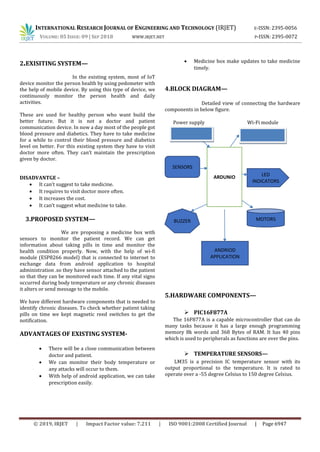 IRJET- Medicine Box which Serves Patient using IoT | PDF