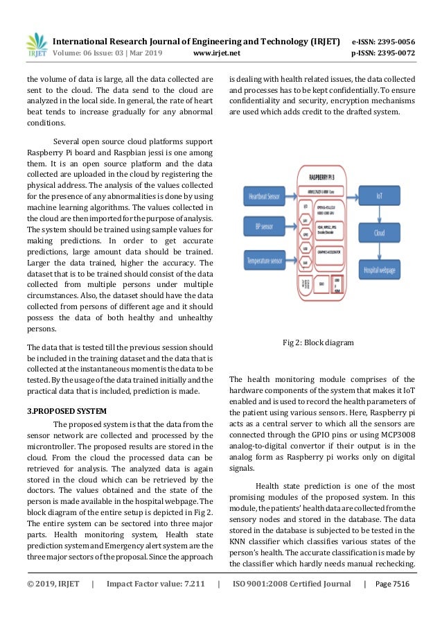 Irjet Patient Health Monitoring Using Iot With Machine Learning