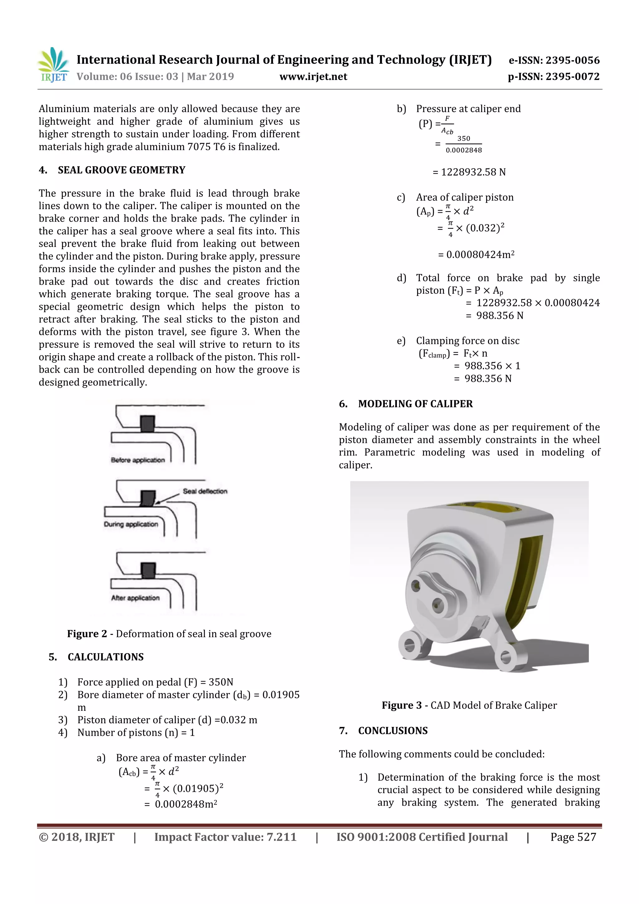 IRJET- Design of Brake Caliper | PDF