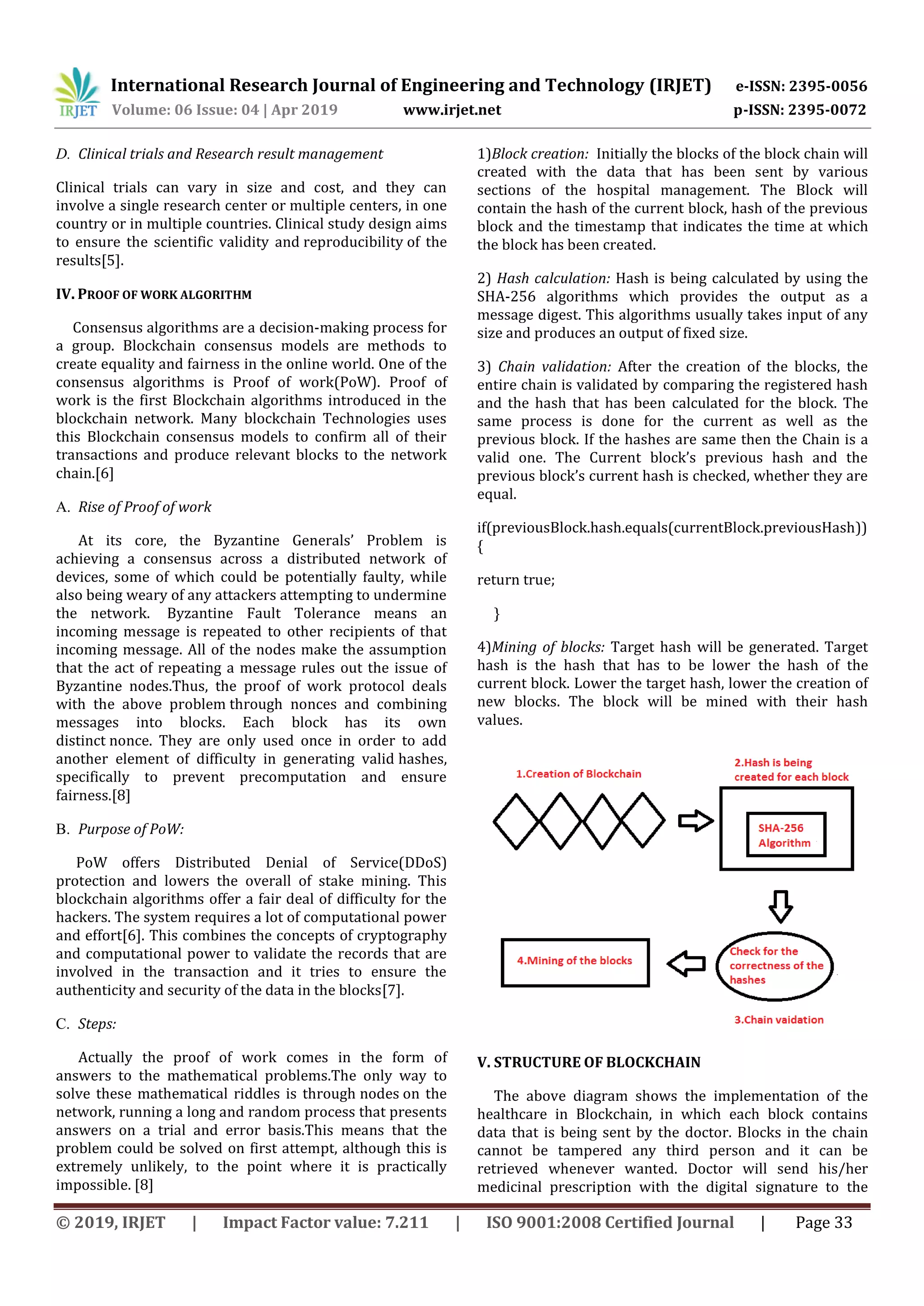 IRJET- Transaction of Healthcare Records using Blockchain | PDF