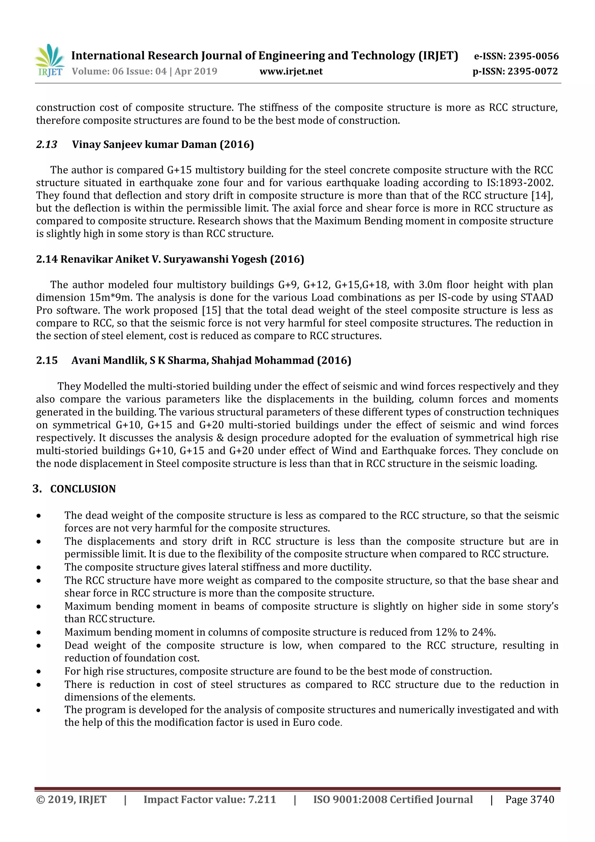 IRJET- A Review on Comparative Study on the Seismic Behaviour of RCC ...