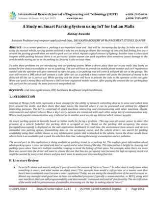 IRJET- A Study on Smart Parking System using IOT for Indian Malls | PDF