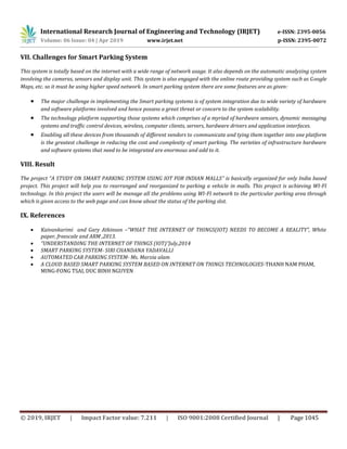 IRJET- A Study on Smart Parking System using IOT for Indian Malls | PDF