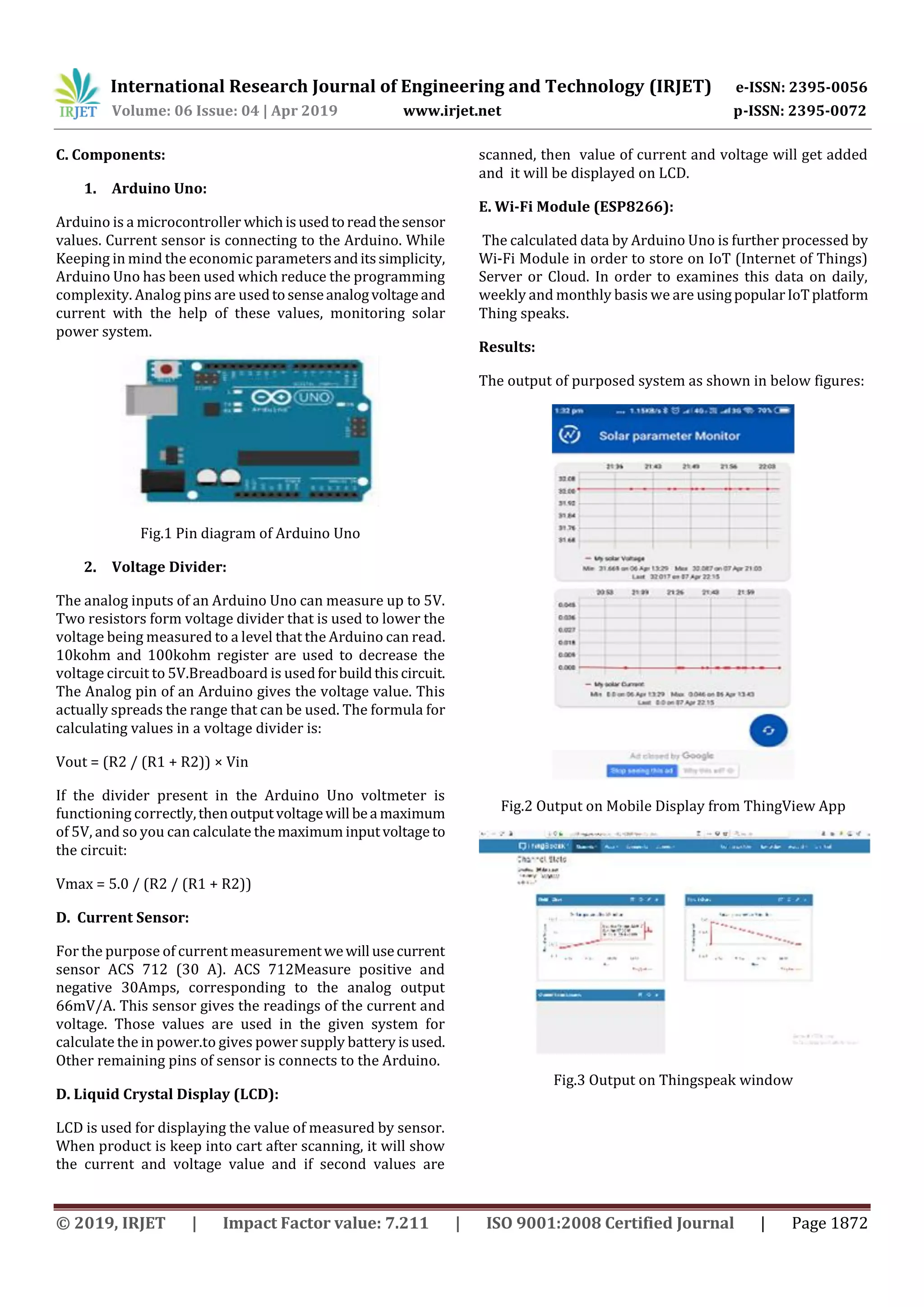IRJET- Remotely Monitoring Health of the Solar Power System using ...