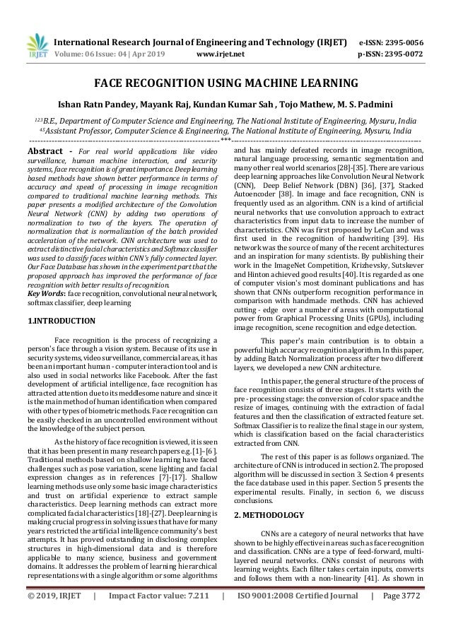 face recognition using machine learning