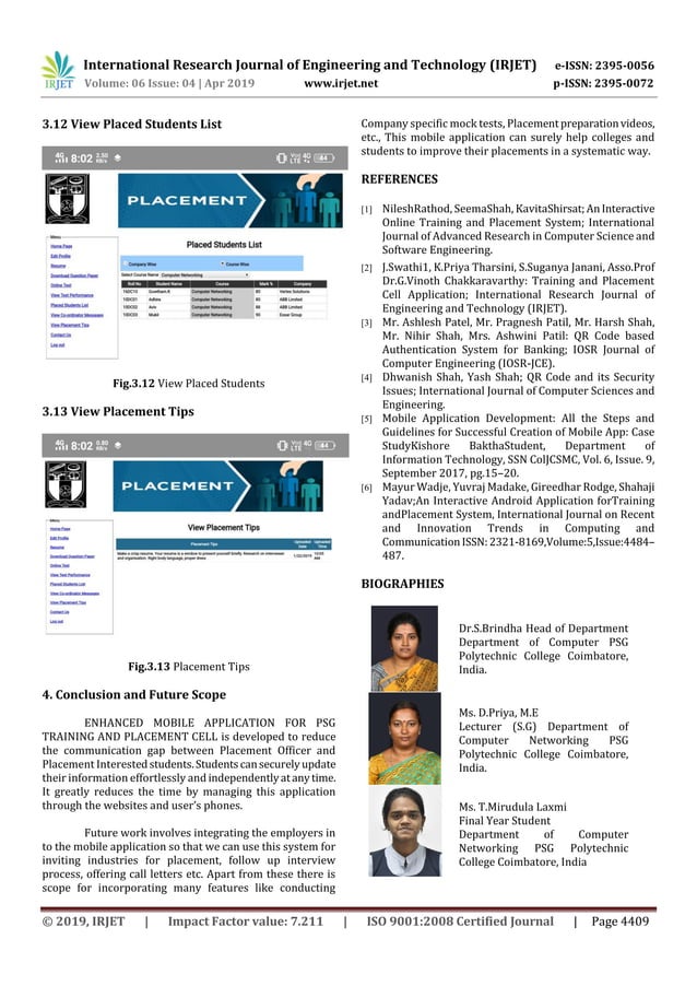 IRJET- Enhanced Mobile Application for Training and Placement Cell | PDF