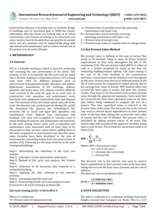 IRJET- Life Cycle Cost Analysis of a Residential Building | PDF