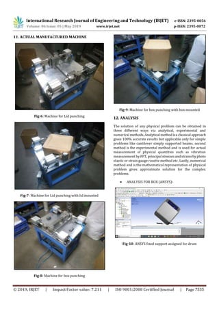 IRJET - Design and Manufacturing of Hole Punching Machine with ...