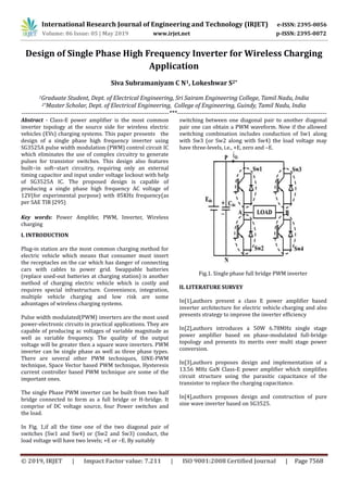 IRJET- Design of Single Phase High Frequency Inverter for Wireless ...