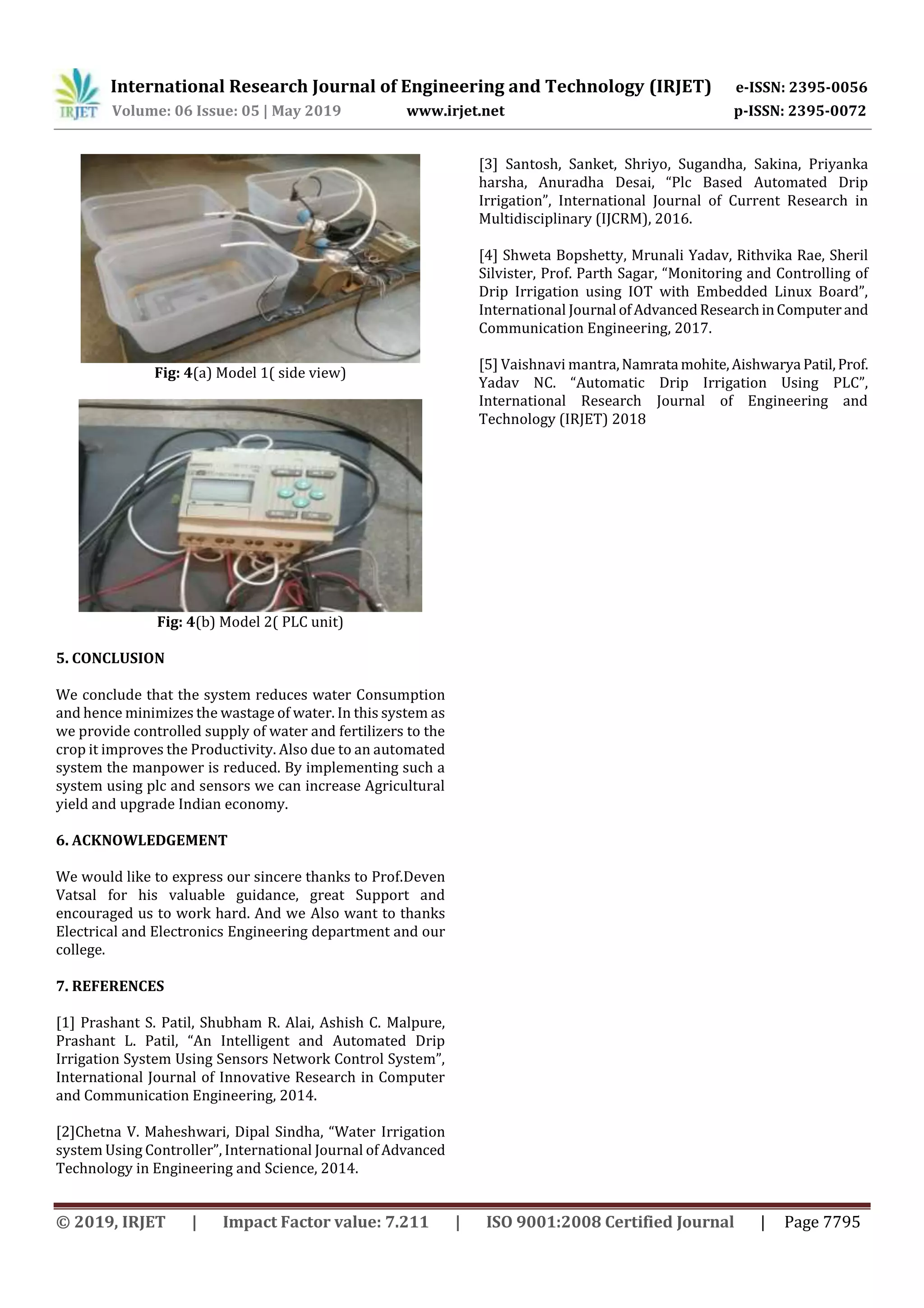 IRJET- Smart Irrigation System using Soil Moisture Sensor and PLC | PDF