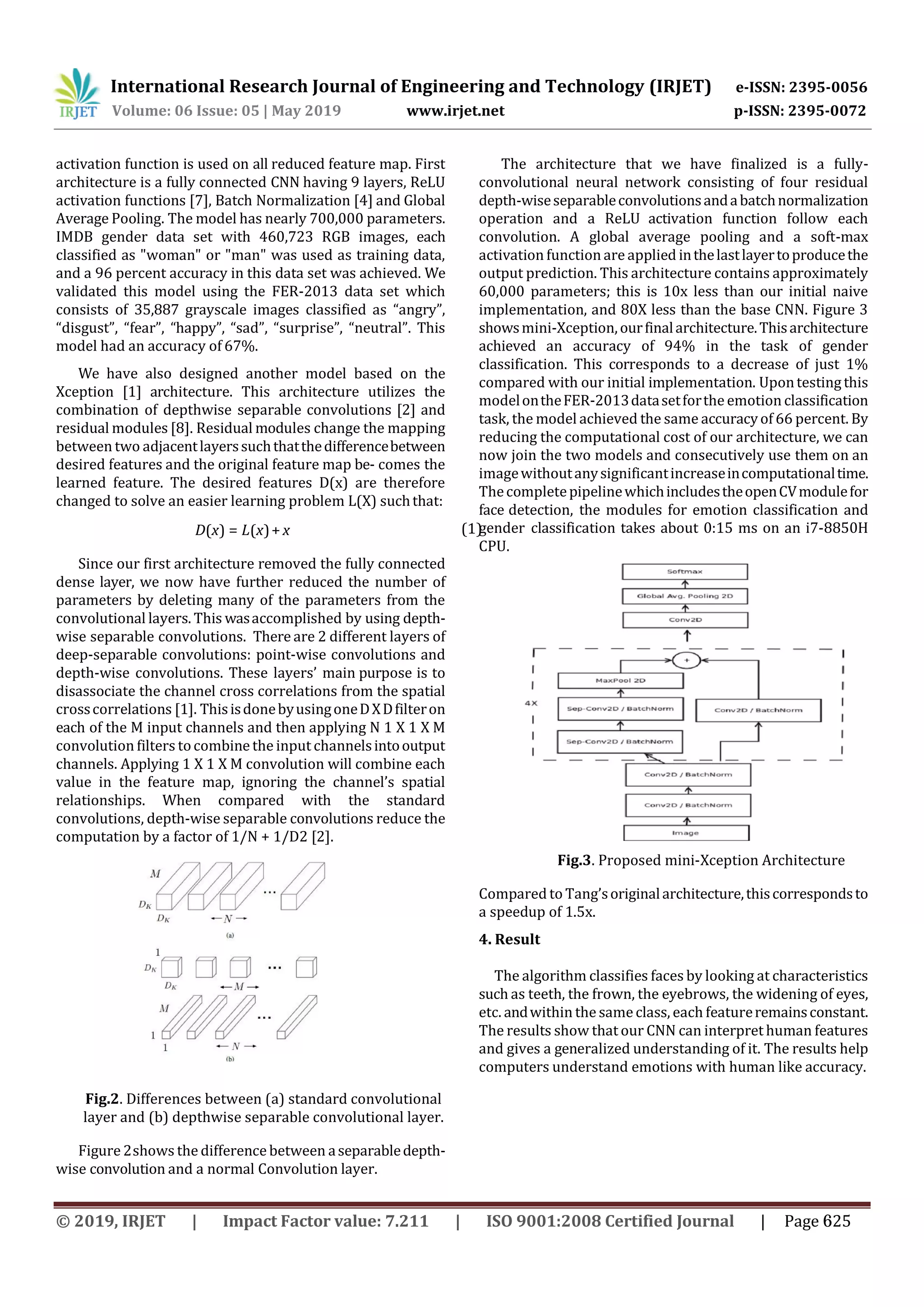 IRJET- Emotion and Gender Classification in Real-Time | PDF