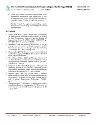 IRJET- Comparative Analysis of River Sand, M-Sand and Quarry Sand | PDF