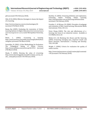 M Razaq 101 R&b IRJET- E-Learning Effectiveness in Higher Education | PDF