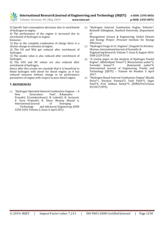 IRJET- Study of Performance and Emission Analysis of Hydrogen-Diesel ...