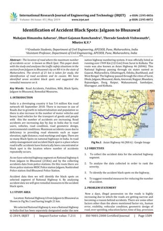 IRJET Identification of Accident Black Spots Jalgaon To Bhusawal PDF