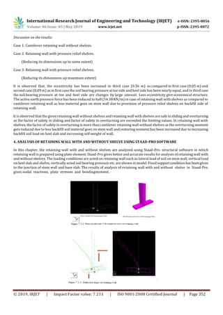 IRJET- Static Analysis and Design of Retaining Wall with and without ...