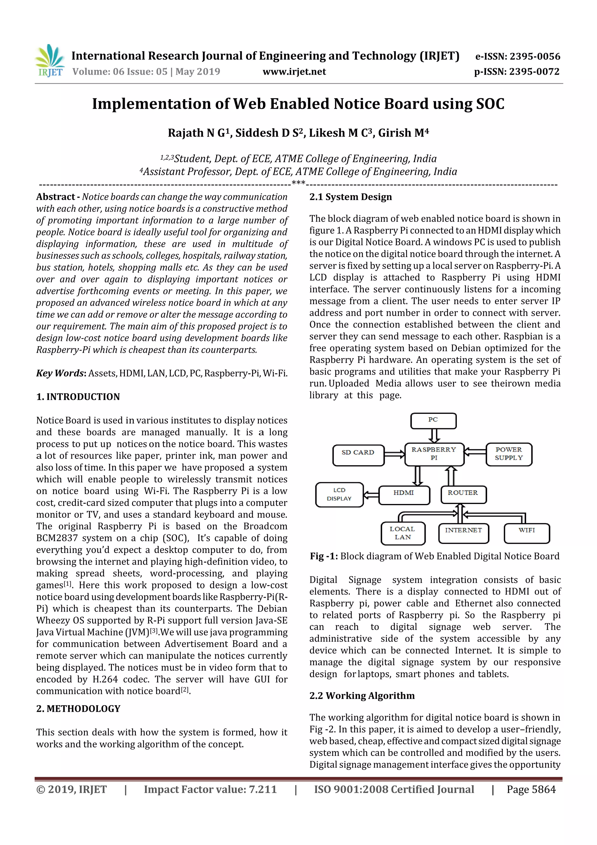 IRJET- Implementation of Web Enabled Notice Board using SOC | PDF