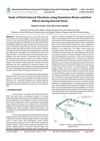 IRJET- Study of Fluid Induced Vibrations using Simulation Means and ...