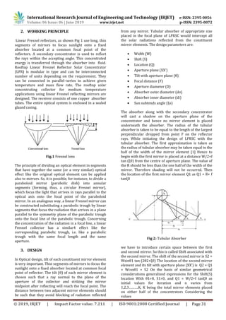 IRJET- Design and Analysis of Linear Fresnel Reflector for Water ...