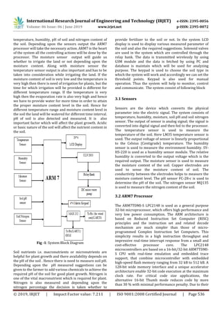 IRJET- Soil Monitoring and Irrigation System by using Arm Processor | PDF