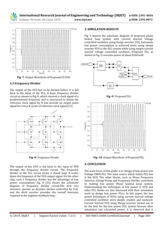 IRJET- Design of Low Power PLL using Sleepy Inverter Five Stage Current ...