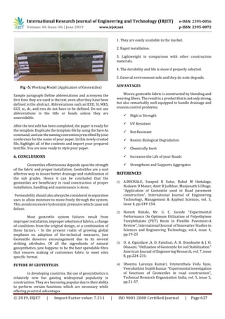 IRJET- Evaluating the Benefits of Using Geotextiles in Road ...