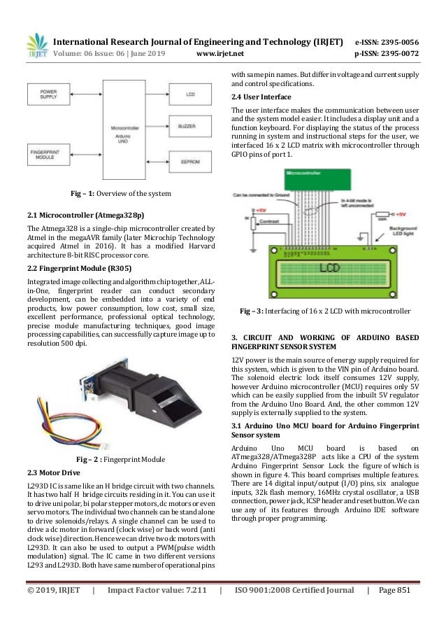 IRJET Fingerprint based Security System for ATM