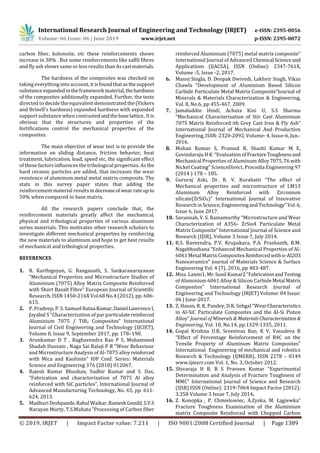 IRJET- A Literature Review on Aluminium-7075 Metal Matrix Composites | PDF