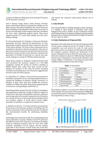IRJET- Feasibility Analysis for Installing Grid Connected Rooftop PV ...