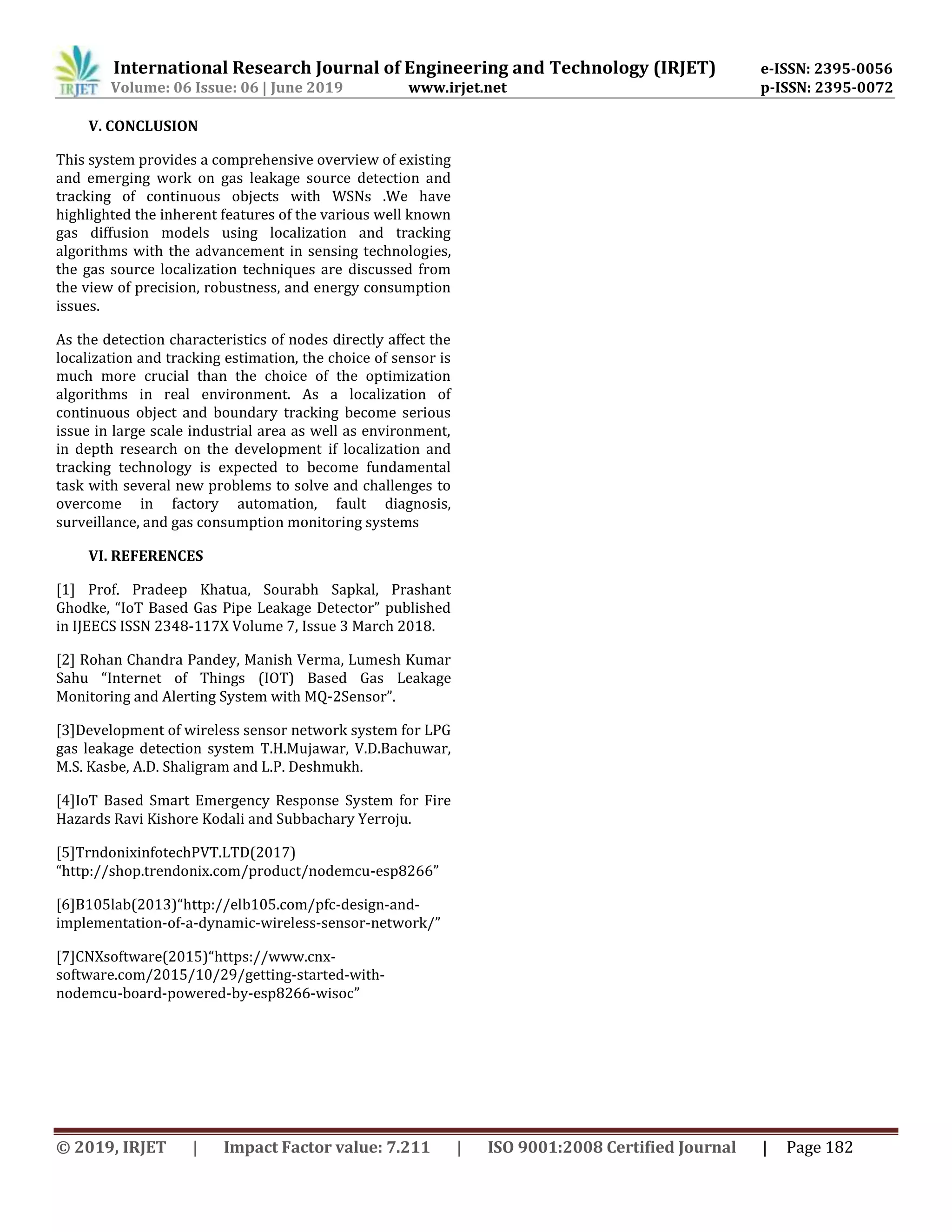IRJET- A Study on: Wireless Sensing Network (WSN) Gas Leakage Detection ...