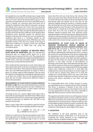 IRJET- CFD Analysis of Flow through Integral Orifice Plate Assemblies ...