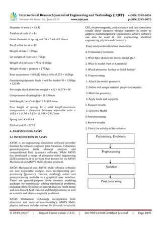 IRJET- Design, Analysis and Optimisation of Shock Absorber | PDF
