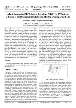 Irjet A Fast Converging Mppt Control Technique Gwo For Pv Systems
