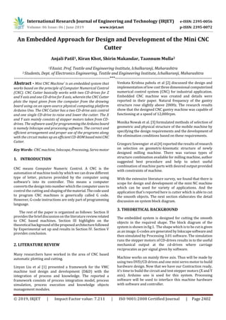 IRJET - An Embedded Approach for Design and Development of the Mini CNC ...