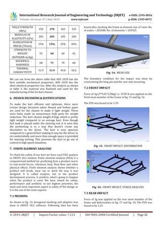 IRJET- Design and Analysis Report of a Professional Go-Kart | PDF