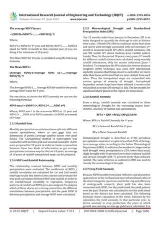 IRJET- Review on Drought Risk Assessment by using Remote Sensing and ...