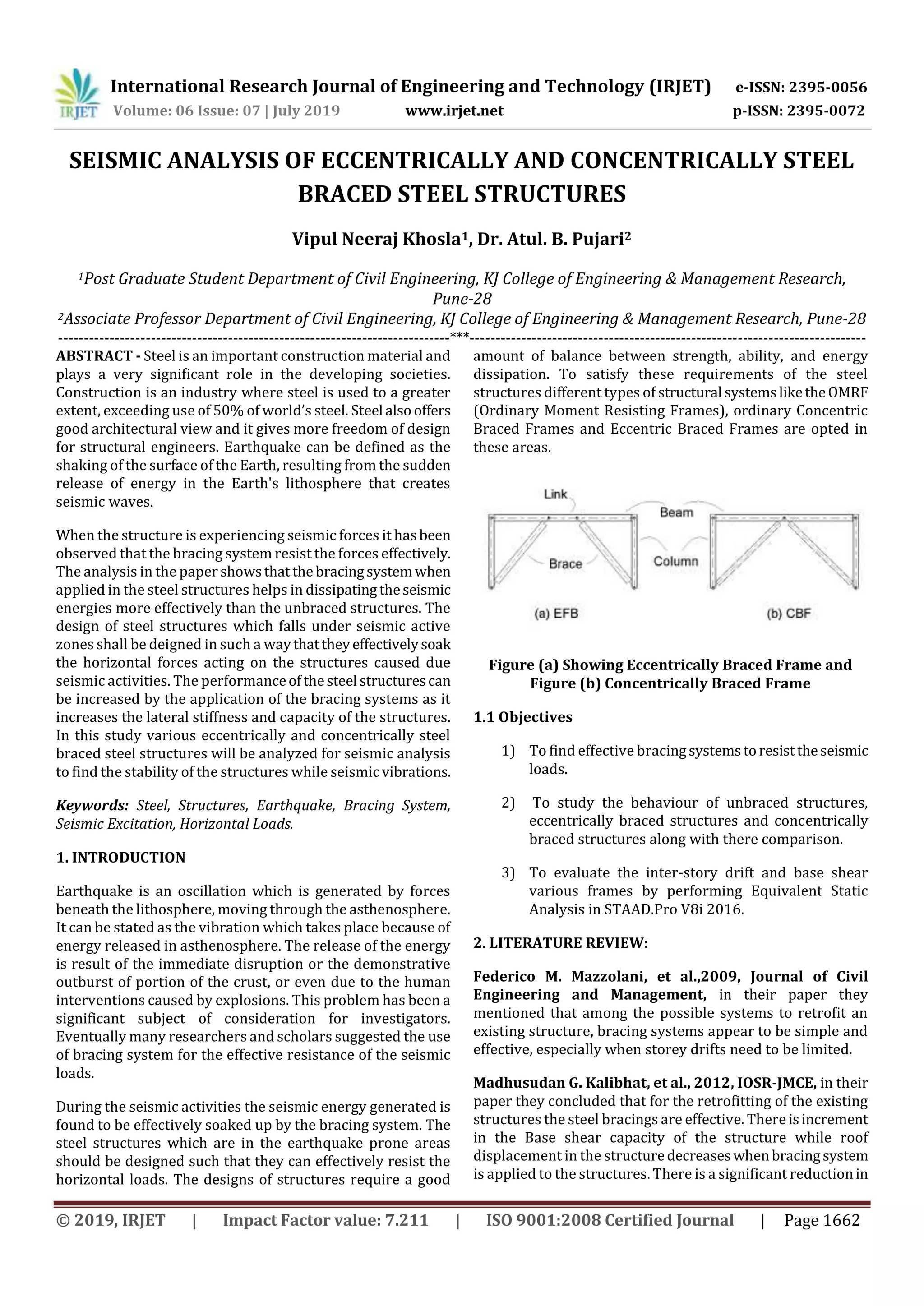 IRJET- Seismic Analysis of Eccentrically and Concentrically Steel ...