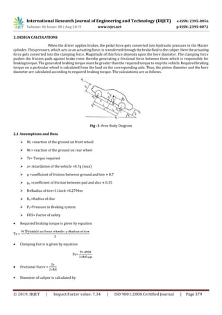 IRJET- Design and Analysis of a Brake Caliper | PDF