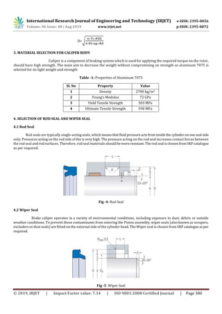 IRJET- Design and Analysis of a Brake Caliper | PDF