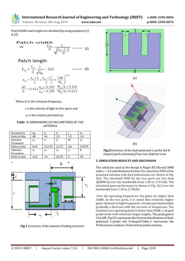 IRJET- Design and Analysis of Microstrip Antenna for 5G Applications | PDF
