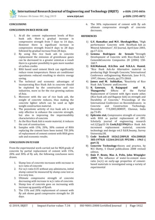 IRJET- Experimental Investigation on Partial Replacement of Cement with ...