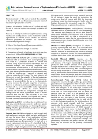 IRJET- Experimental Investigation on Partial Replacement of Cement with ...
