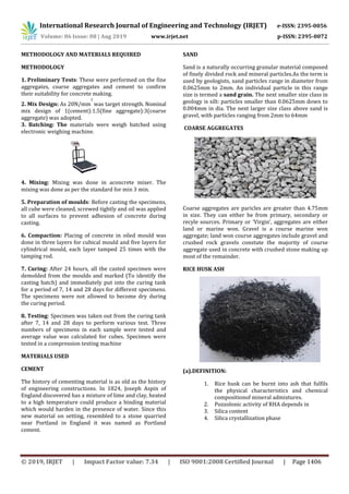 IRJET- Experimental Investigation on Partial Replacement of Cement with ...