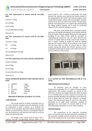 IRJET- Experimental Investigation on Partial Replacement of Cement with ...