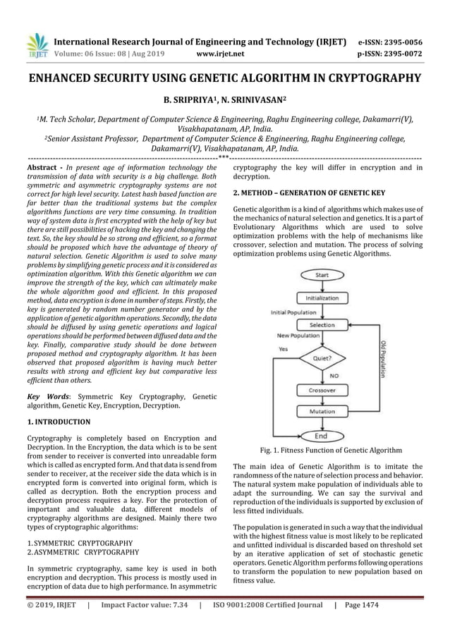 IRJET- Enhanced Security using Genetic Algorithm in Cryptography | PDF