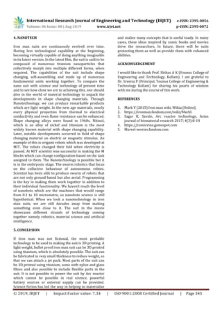 IRJET- Iron Man Suit - Synchronizing the Nanotech and ARC Reactor | PDF